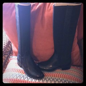 Nine West leather and textile boots! Size 5